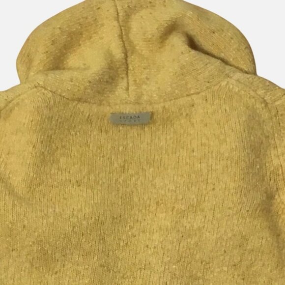 VTG ESCADA SPORT Wool Mohair Shawl Collar Cardigan M Mustard Artsy Boho Luxury - Picture 5 of 8
